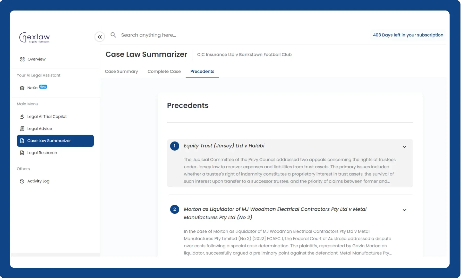 Efficiently process and analyze case data